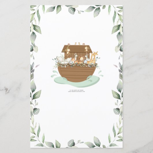 Papier Noah's Ark Greenery Wives for Baby Activity (Dos)