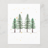 Papier Noël aux Pins & Invitation à une fête de vacances (Dos)