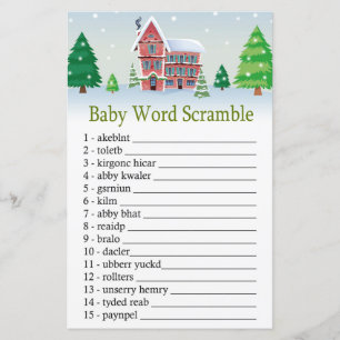 Papier noël Baby mot scramble jeu