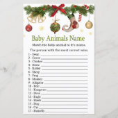 Papier noël bas bébé Animaux Nom Jeu (Devant)