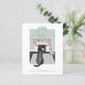 Papier Noël Black Labrador Chien Cheminée scène (Debout devant)