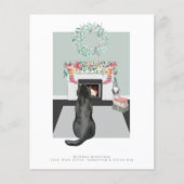 Papier Noël Black Labrador Chien Cheminée scène (Devant)