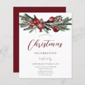 Papier Noël Budget Festif Festive Fête Invitation (Devant / Derrière)