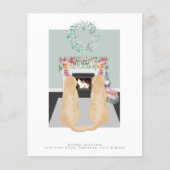 Papier Noël Chiens jaunes du Labrador Cheminée (Devant)