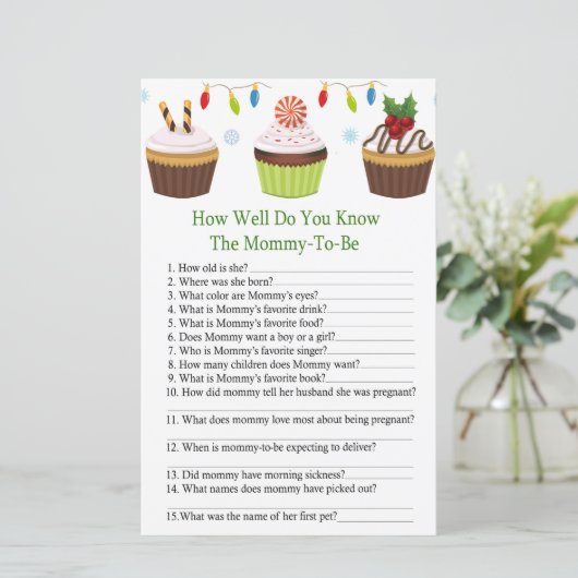 Papier noël cupcake comment bien connaissez-vous baby sho (Debout devant)