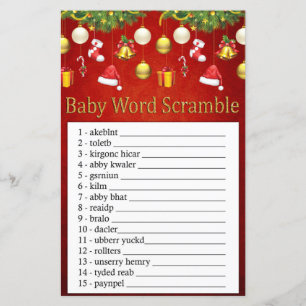 Papier Noël Décor Baby mot scramble jeu