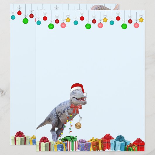 Papier Noël Dinosaur Stable (Devant / Derrière)