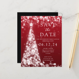 Papier Noël Enregistrer La Date Arbre Argent Invitation R