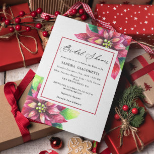 Papier Noël Fête d'hiver Invitation de douche nuptiale