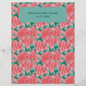 Papier Noël Floral Fox Baby shower Jeu de Bingo (Dos)