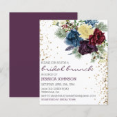 Papier Noël Floral Mariage d'hiver Brunch Gold (Devant / Derrière)