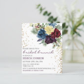 Papier Noël Floral Mariage d'hiver Brunch Gold (Debout devant)