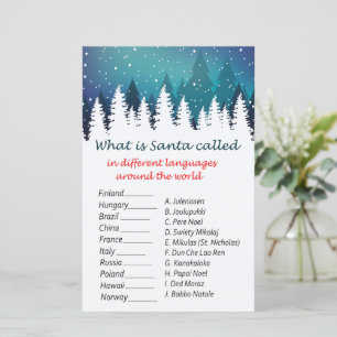 Papier Noël forestier d'hiver autour du monde jeu