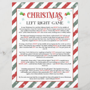 Papier Noël Gauche Droite Passer le jeu de la fête actuel
