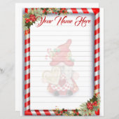 Papier Noël Gnome Lined (Devant / Derrière)