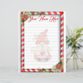 Papier Noël Gnome Lined (Debout devant)