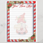 Papier Noël Gnome Lined (Devant)