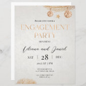 Papier Noël Golden Engagement Party Invitation (Devant / Derrière)