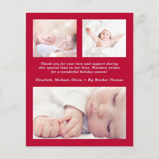 Papier Noël Joyeux Bright Photo Faire-part de naissance (Dos)