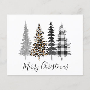 Papier Noël Moderne Léopard et Carreaux de Fête