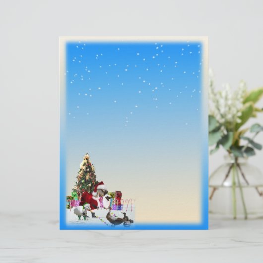 Papier Noël Neige Deux Côtés (Debout devant)