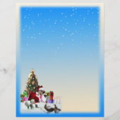 Papier Noël Neige Deux Côtés (Dos)