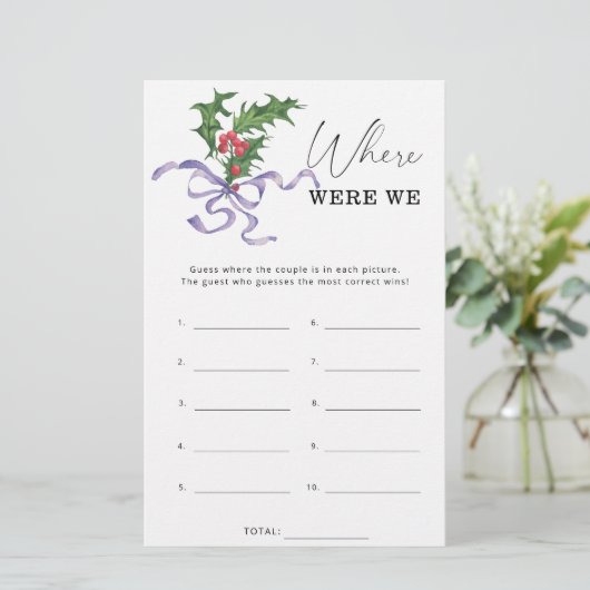 Papier Noël Où étions-nous le jeu de douche nuptiale (Debout devant)