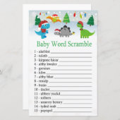 Papier Noël Père Noël dinosaure Baby mot scrambule jeu (Devant / Derrière)