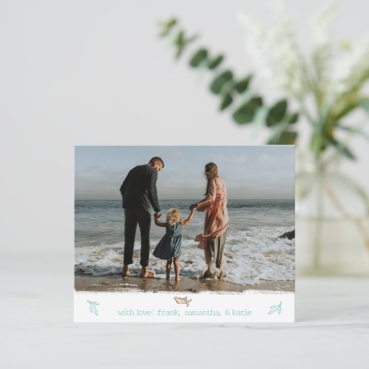 Papier Noël photo minimaliste du budget (Debout devant)