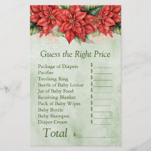 Papier Noël Poinsettia Baby shower Jeu Guise Prix