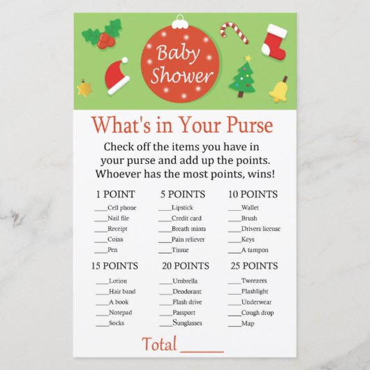 Papier Noël Qu'y a-t-il dans votre sac à main (Devant)