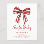 Papier Noël Red Coquette Bow Baby shower Invitation (Devant)