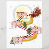 Papier noël santa claus équitation cochon enfants garçons (Dos)