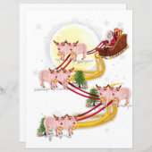 Papier noël santa claus équitation cochon enfants garçons (Devant / Derrière)