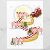 Papier noël santa claus équitation cochon enfants garçons (Devant)