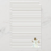 Papier Noël Snowman Brown Linked Fêtes Personnalisées (Devant / Derrière)