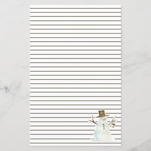 Papier Noël Snowman Brown Linked Fêtes Personnalisées (Devant)