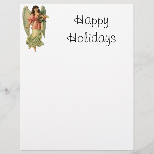 Papier Noël Vintage, Antique Ancien Ange Victorien (Devant)