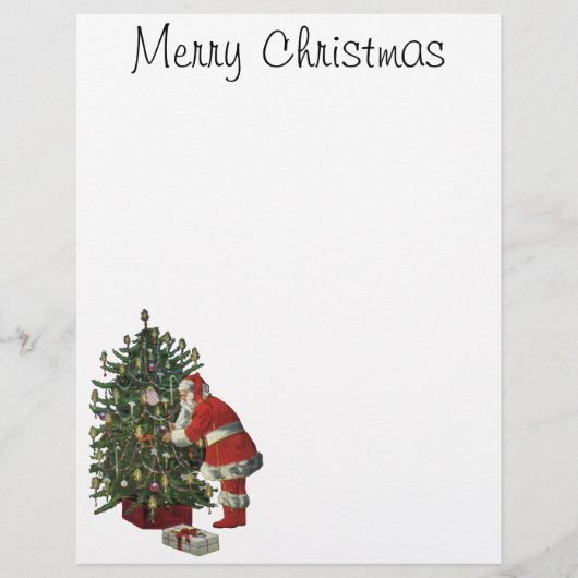 Papier Noël vintage, Père Noël avec présents (Devant)