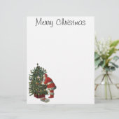 Papier Noël vintage, Père Noël avec présents (Debout devant)