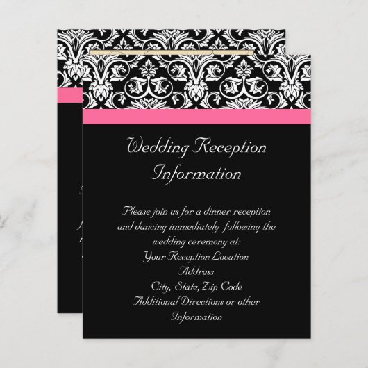 Papier Noir avec Pink Passion Damas (Devant / Derrière)