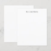 Papier Noir Blanc Élégant Simple Formel Nom propre (Devant / Derrière)