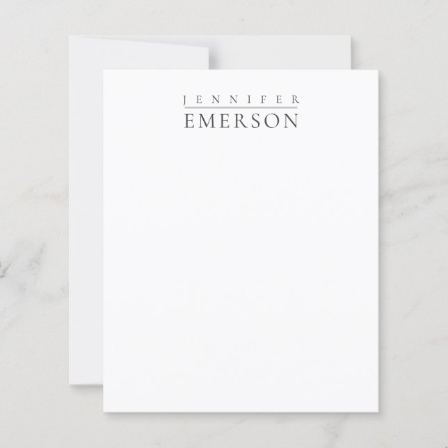 Papier Noir blanc minimaliste moderne simple  (Devant)