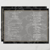 Papier Noir blanc "programme de mariage" mariage (Devant / Derrière)