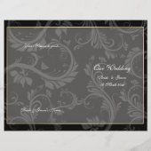Papier Noir blanc "programme de mariage" mariage (Dos)