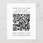 Papier Noir Blanc Qr Code Scan Notre site Mariage Chic (Devant)
