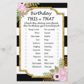 Papier Noir Blanc rayé Anniversaire ce ou ce jeu (Devant)