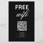 Papier Noir Blanc Simple Wi-Fi Gratuit QR Code Lieu (Dos)