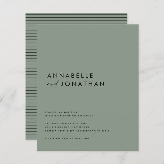 Papier Noir crème moderne script minimal contemporain (Devant / Derrière)