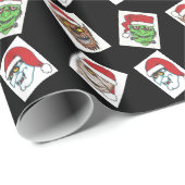 Papier noir d'enveloppe de cadeau de monstres de (Coin rond)